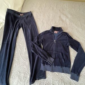 Vintage Juicy velour tracksuit, navy blue, small